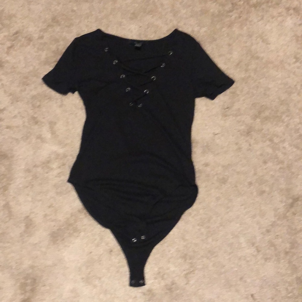 Black Ribbed Body Suit
